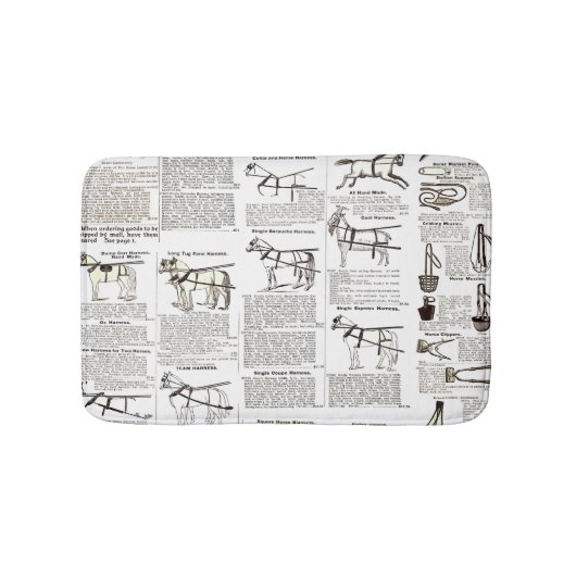 Paarden Antiek Adverteren krantenkunst Badmat (Voorkant)