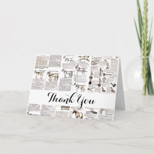 Paarden Antiek Adverteren krantenkunst Bedankkaart