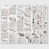 Paarden Antiek Adverteren krantenkunst Cadeaupapier (Vlak)