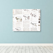 Paarden Antiek Adverteren krantenkunst Canvas Afdruk (Insitu (Houten vloer))