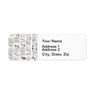 Paarden Antiek Adverteren krantenkunst Etiket