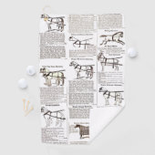 Paarden Antiek Adverteren krantenkunst Golfhanddoek (Insitu)