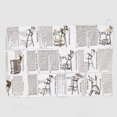 Paarden Antiek Adverteren krantenkunst Golfhanddoek (Horizontaal)