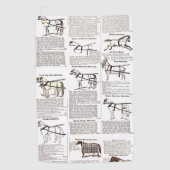 Paarden Antiek Adverteren krantenkunst Golfhanddoek (Voorkant)