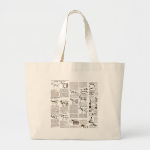 Paarden Antiek Adverteren krantenkunst Grote Tote Bag