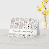 Paarden Antiek Adverteren krantenkunst Kaart (Gele Bloem)