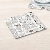 Paarden Antiek Adverteren krantenkunst Kartonnen Onderzetters (Schuin)