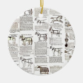 Paarden Antiek Adverteren krantenkunst Keramisch Ornament (Voorkant)