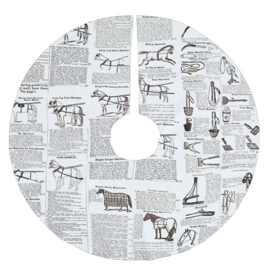 Paarden Antiek Adverteren krantenkunst Kerstboom Rok (Voorkant)