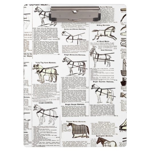 Paarden Antiek Adverteren krantenkunst Klembord (Voorkant)