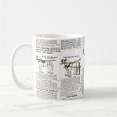 Paarden Antiek Adverteren krantenkunst Koffiemok (Links)