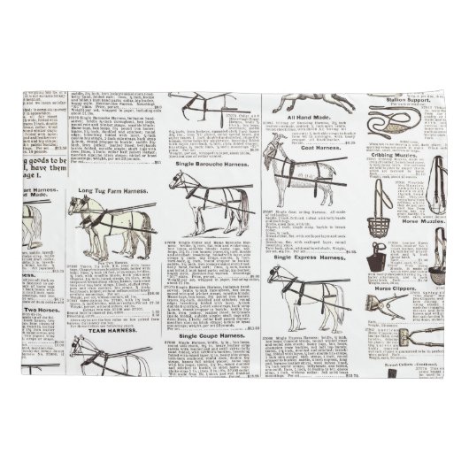 Paarden Antiek Adverteren krantenkunst Kussensloop (Achterkant)