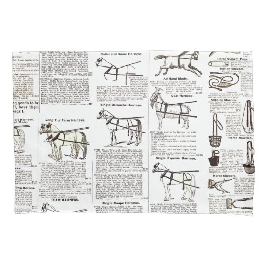 Paarden Antiek Adverteren krantenkunst Kussensloop (Voorkant)