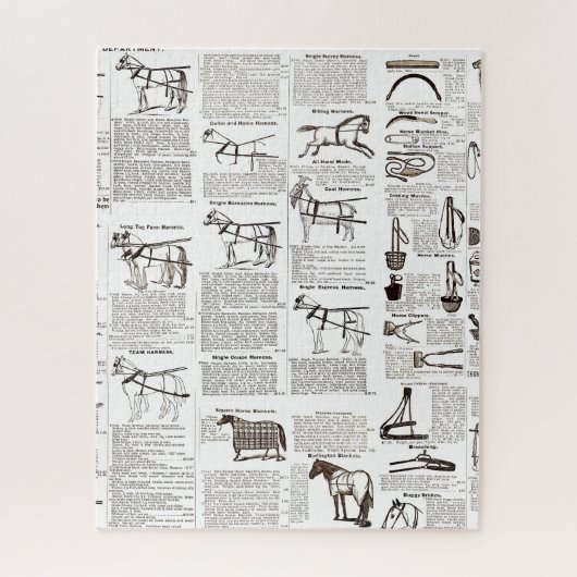 Paarden Antiek Adverteren krantenkunst Legpuzzel (Verticaal)
