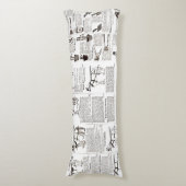 Paarden Antiek Adverteren krantenkunst Lichaamskussen (Voorkant Verticaal)