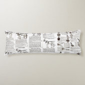 Paarden Antiek Adverteren krantenkunst Lichaamskussen (Voorkant)