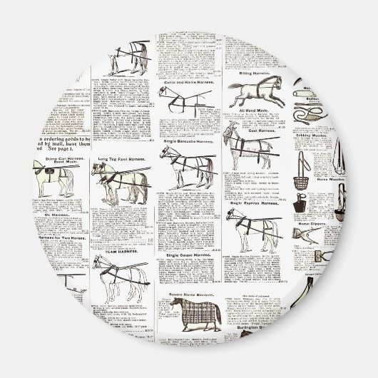 Paarden Antiek Adverteren krantenkunst Magneet (Voorkant)