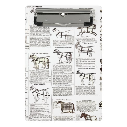 Paarden Antiek Adverteren krantenkunst Mini Klembord (Voorkant)