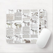 Paarden Antiek Adverteren krantenkunst Muismat (Met muis)