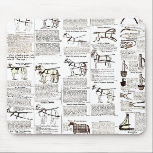 Paarden Antiek Adverteren krantenkunst Muismat