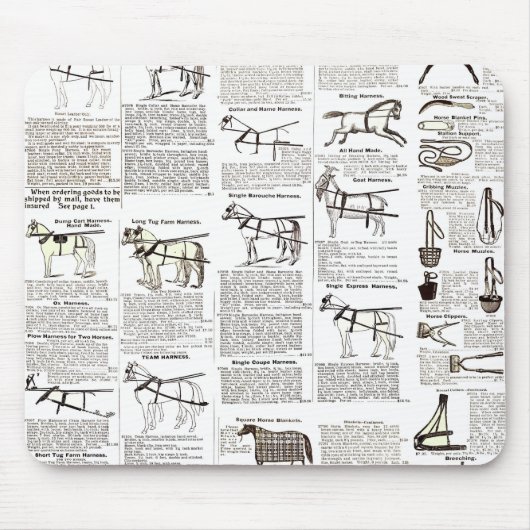 Paarden Antiek Adverteren krantenkunst Muismat (Voorkant)