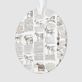 Paarden Antiek Adverteren krantenkunst Ornament (voorkant)