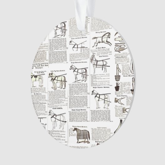 Paarden Antiek Adverteren krantenkunst Ornament (voorkant)