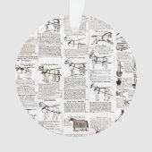 Paarden Antiek Adverteren krantenkunst Ornament (voorkant)