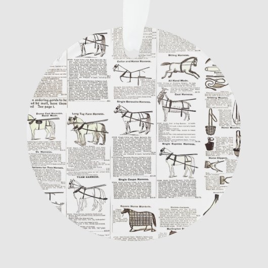 Paarden Antiek Adverteren krantenkunst Ornament (voorkant)