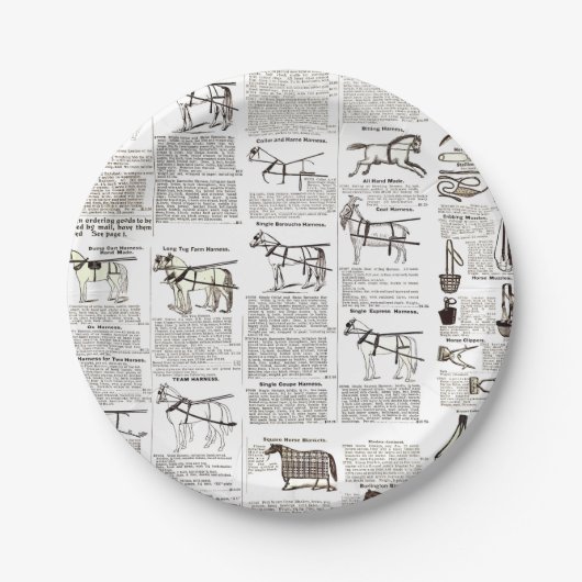 Paarden Antiek Adverteren krantenkunst Papieren Bordje (Voorkant)