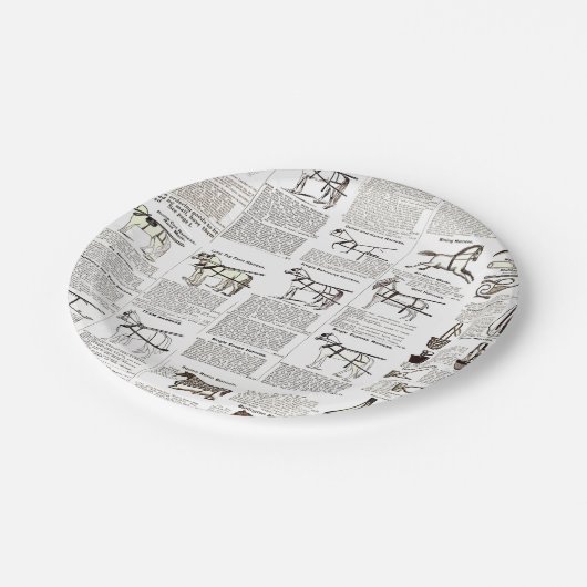 Paarden Antiek Adverteren krantenkunst Papieren Bordje (Gekanteld)