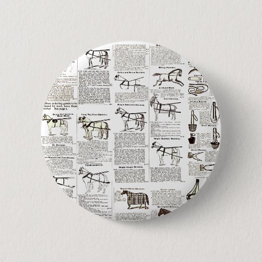 Paarden Antiek Adverteren krantenkunst Ronde Button 5,7 Cm (Voorkant)