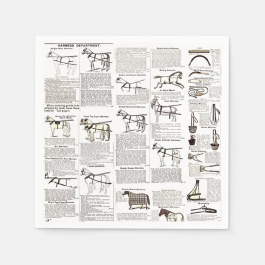 Paarden Antiek Adverteren krantenkunst Servet (Voorkant)
