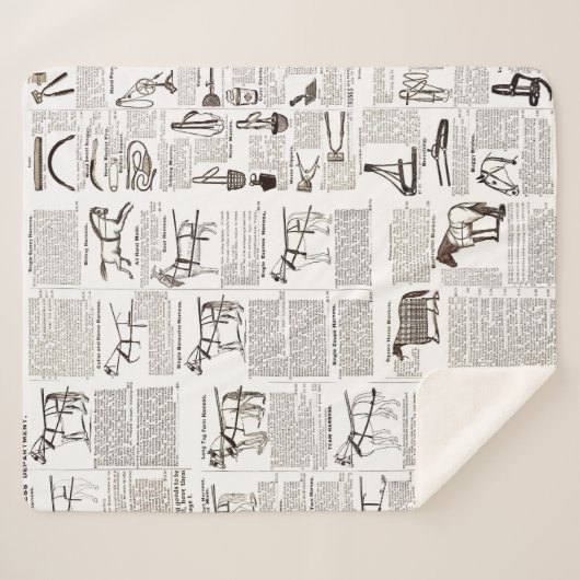 Paarden Antiek Adverteren krantenkunst Sherpa Deken (Voorkant (horizontaal))