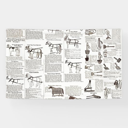 Paarden Antiek Adverteren krantenkunst Spandoek (Horizontaal)