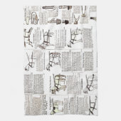 Paarden Antiek Adverteren krantenkunst Theedoek (Verticaal)