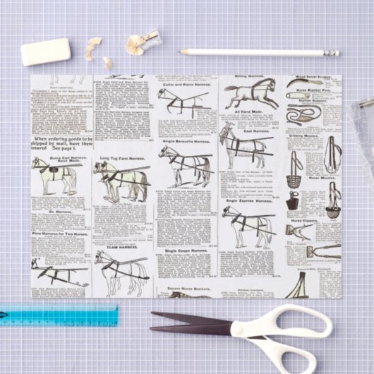 Paarden Antiek Adverteren krantenkunst Tissuepapier (Craft)