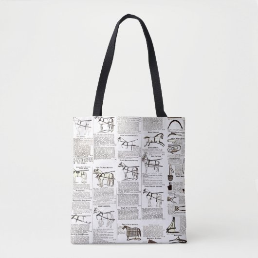 Paarden Antiek Adverteren krantenkunst Tote Bag (Voorkant)