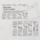 Paarden Antiek Adverteren krantenkunst Visitekaartje (Voorkant / Achterkant)