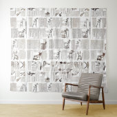 Paarden Antiek Adverteren krantenkunst Wandkleed (In Situ (horizontaal))