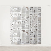 Paarden Antiek Adverteren krantenkunst Wandkleed (Voorkant)