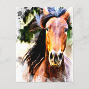 *~* Paarden Artistieke Equine AR22 Artsy Print Briefkaart