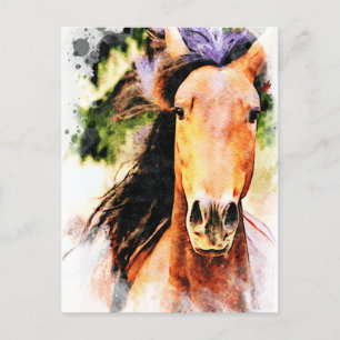 *~* Paarden artistieke Equine AR22 Artsy Print Sof Briefkaart