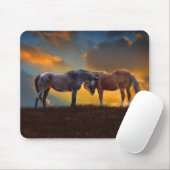 Paarden Beauful Sunset Surreal Fantasy Land Muismat (Met muis)