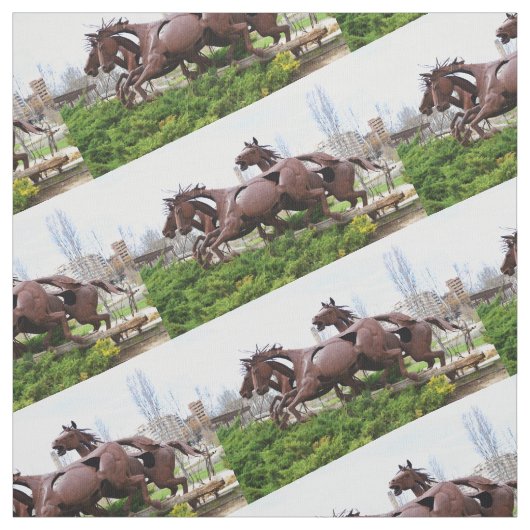 Paarden beelden stof (Swatch)