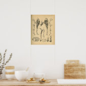 Paarden Beenbeen Botten Spieranatomie 1908  afdruk Poster (Keuken)