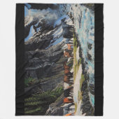 Paarden, bergrivier, voorjaarsveulens, cartooned fleece deken (Voorkant)