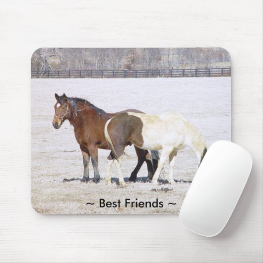 Paarden Beste vrienden Mousepad Muismat (Met muis)
