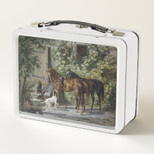 Paarden bij de porch (van Albrecht Adam)