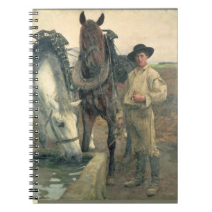 Paarden bij de waterloop, 1884 (olie op doek) notitieboek